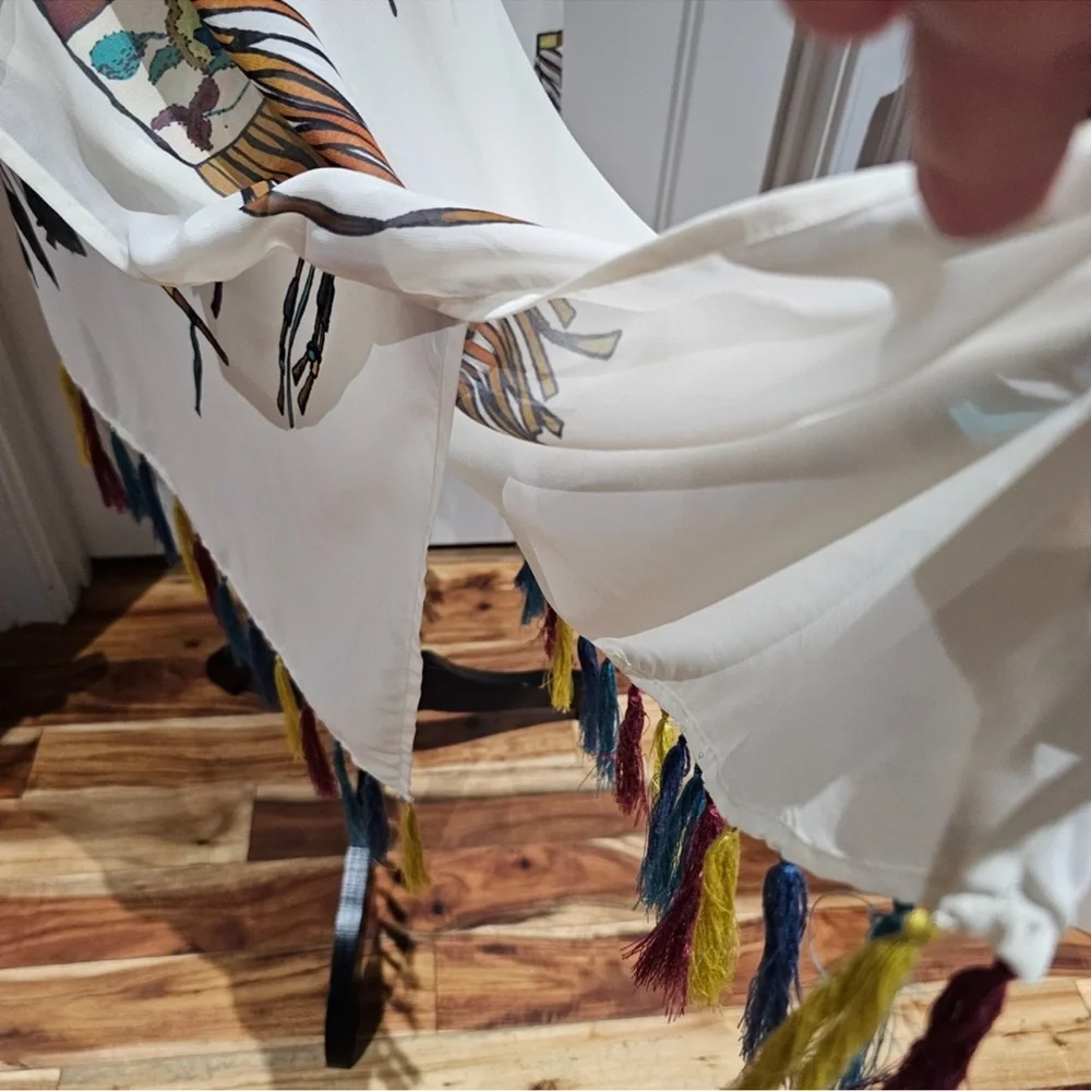 Double D Ranch Native American Kimono top Indian headdress moccasins tomahawk - Picture 3 of 7